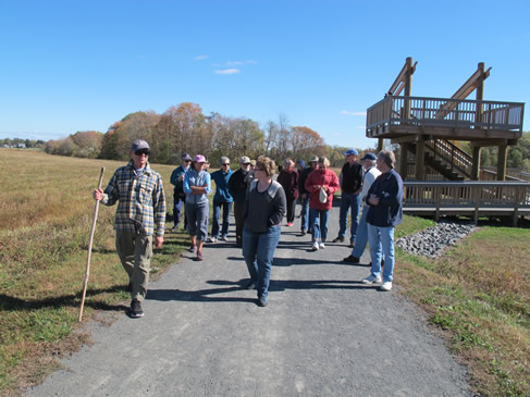 Peter Woods leads the way past the observation platform